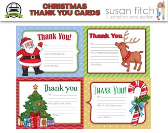 Fill-In-The-Blank Christmas Thank You Cards