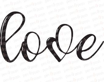 Love SVG - Love Heart SVG - Valentines SVG - Valentines Day Svg - Love Clipart - Love Cut File - Love Svg File - Love Dxf - Heart Vector