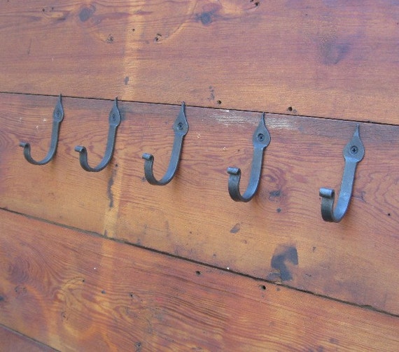 Items similar to Hand Coat Hooks. Set of five. on Etsy