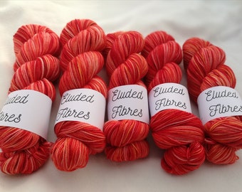 merino wool nylon hand dyed sock yarn 100g / 425m / Eluded Fibres / ROSEBUD