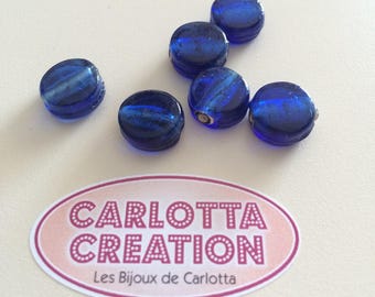 Blue disc glass diameter 1 cm