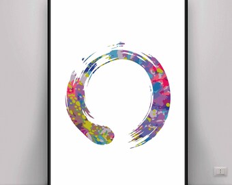 Zen Art, Zen Enso Art, Meditation Art, Digital Art, Digital print, Mindful Art, Peaceful Art, Energy Art, Energy Print, Yoga Art, Buddhism