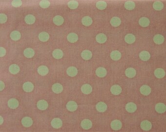 1/2 YD - 44" Light Pink & White Dot Print Cotton Fabric