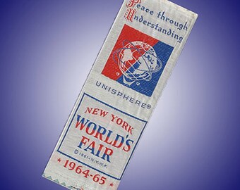 New York World’s Fair Unisphere 1964 Silk Ribbon Bookmark Unused