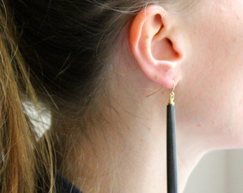 Horn Earrings/Real Horn Earrings/Drop Earrings/BLACK Horn Earrings/Tribal Earrings/Boho Jewelry/Horn Jewelry/Gift for her/Dangle Earrings