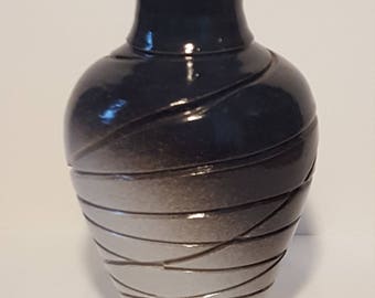 Black and White Carved Vase
