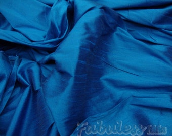 Imperial Blue Shantung Dupioni Faux Silk fabric per yard