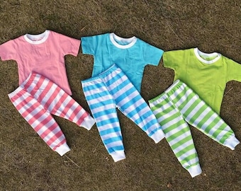 Girls and Boys Spring & Easter Pajama Set -Pink, Blue or Green