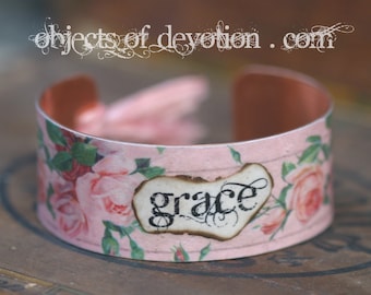 GRACE * Christian Jewelry * Religious Gift * Catholic Jewelry * Christian Gift * Religious Jewelry * Catholic Gift * Grace Bracelet * Cuff *