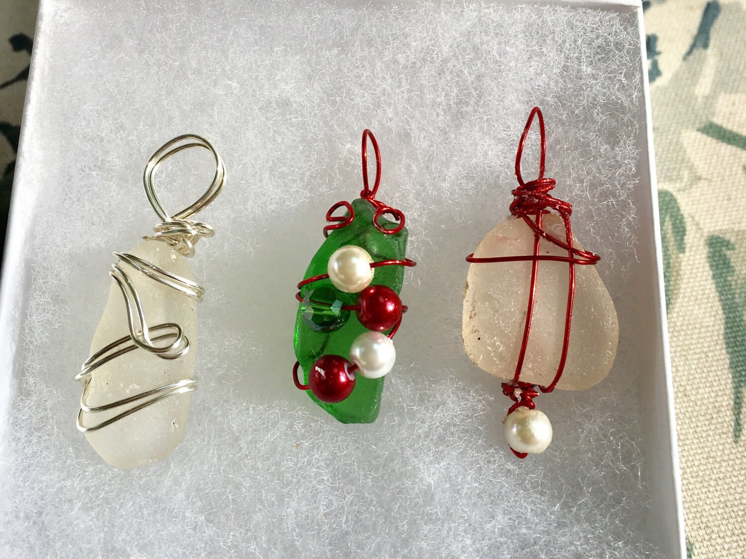 Beach Glass Christmas Ornaments Sea glass Christmas