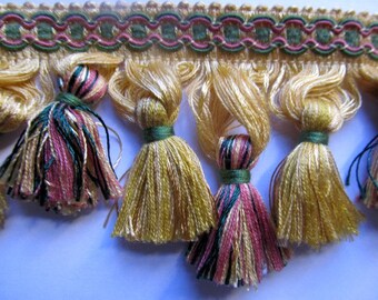 tassel fringe gold-pink-green