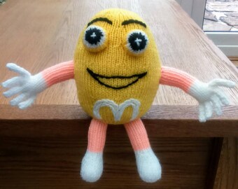 Mr M&M Yellow candy man knitting pattern