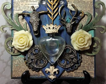 Wooden Board Redesigned Mixed Media Assemblage