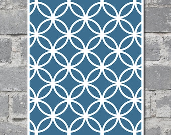 Overlapping Circles Art in Blue (8x10) DIGITAL FILE
