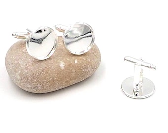 10 cabochons 16mm silver plate cuff links