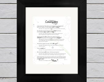 A Newborn's Conversation with God Print | Nursery Decor | Baby Gift | Baptism Gift | Baby Shower Gift | Gift for Mom | Mother's Day Gift