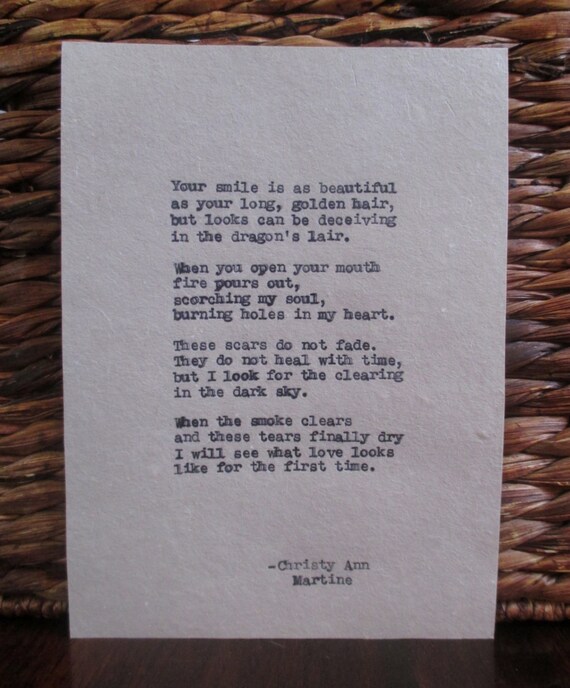 Dark Poetry The Dragon Poem Poetry Art Typed Poems Poem About Verbal Abuse Typewriter Poets