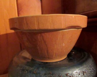 watt pottery moon and stars pumpkin colored mixing bowl