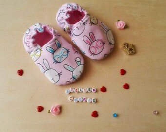 Piccole Pantofole morbide baby 0-18 mesi in cotone "Coniglio"