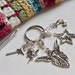 Fairies Crochet stitch markers, keepers, holders - 1 large charm and 4 smaller tibetan silver charms - ready to ship