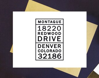Modern Self Inking Address Stamp OR Traditional Wooden Rubber Stamp - Return Address Stamp Custom Self Inking Stamp