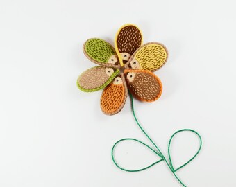 Autumn Hedgehog Wool Felt Brooch / Jolly Baby Hedgehog Brooch / Cute Animal Brooch / Woodland Animal Pin / Hedgehog Accessory / Fall Brooch