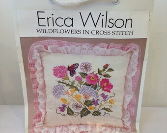 Wildflowers in Cross Stitch Kit, Erica Wilson