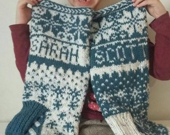 Two Custom Handknit Christmas Stockings - Earlybird Offer