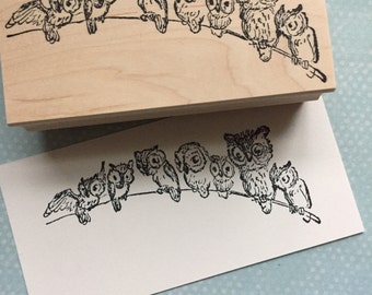 A Parliament of Owls Rubber Stamp 6650