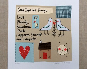 Some Important Things screenprint