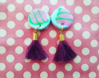 Handmade earrings with tassel