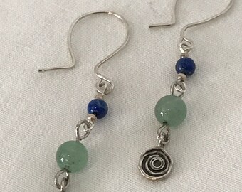 Silver & Jade Dangle Earrings