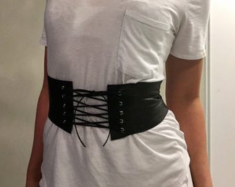 Corset Belt Black Leather