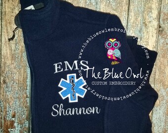 Star of Life Paramedic/EMT/EMS Custom Monogrammed Full Zip Fleece Jacket