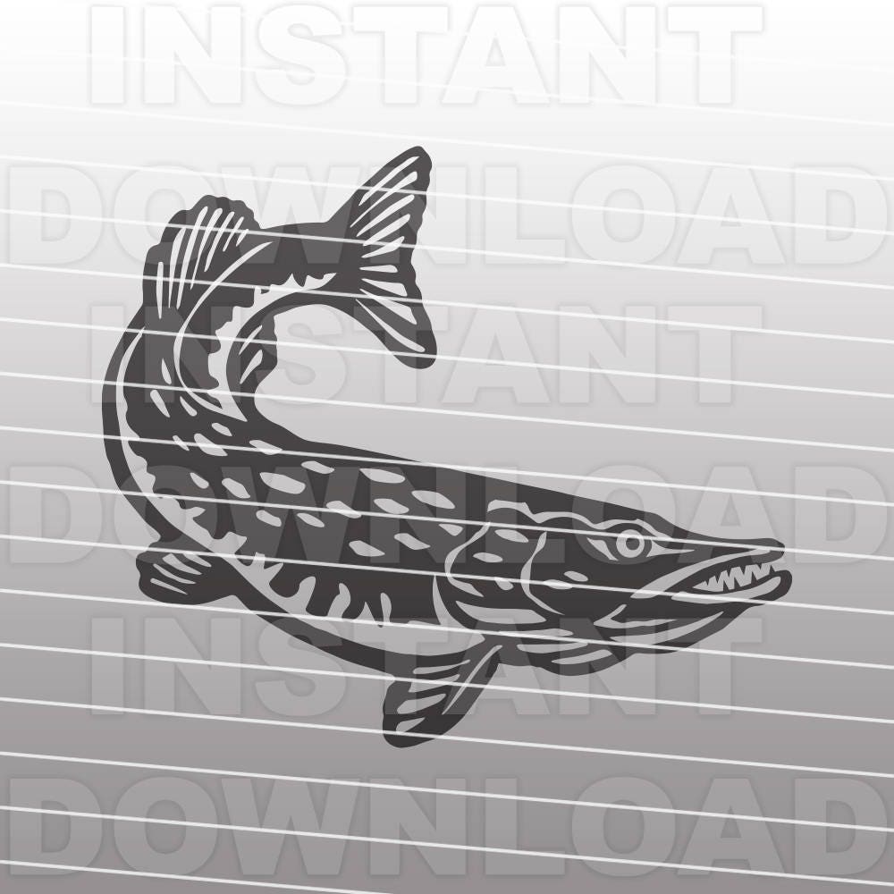 Download Pike SVG File,Pike Fishing svg,Ice Fishing svg,Fisherman svg -Vector Art Commercial & Personal ...