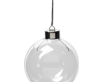 Large Glass Baubles. Pack of 6 8cm Globes. Make Your Own Christmas Gifts. Hanging Tree Decoration Christmas Craft Supplies Ornaments