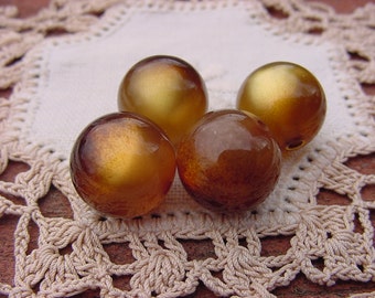 Golden Tigereye Moonglow Vintage Lucite Beads