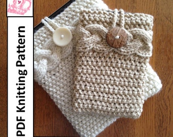 PDF KNITTING PATTERN, sleeve, cover, case for iPad Mini, Kindle Fire , Nook, E Reader, tablet, iPad