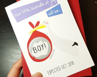 Pregnancy announcement Card for sister, Pregnancy announcement ideas, Scratch off card, new aunty card, NEW uncle card, new baby card,