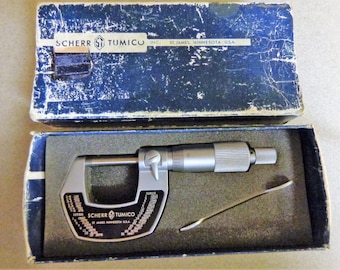 Scherr Tumico Micrometer 64 0301 04 comes in original Box St James Minn Machinist tool USA