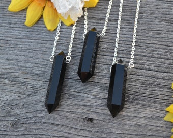 Double Terminated Obsidian, Obsidian Necklace, Obsidian Pendant,