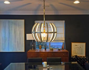 Mid-Century Bicycle Wheel Lamp Pendant