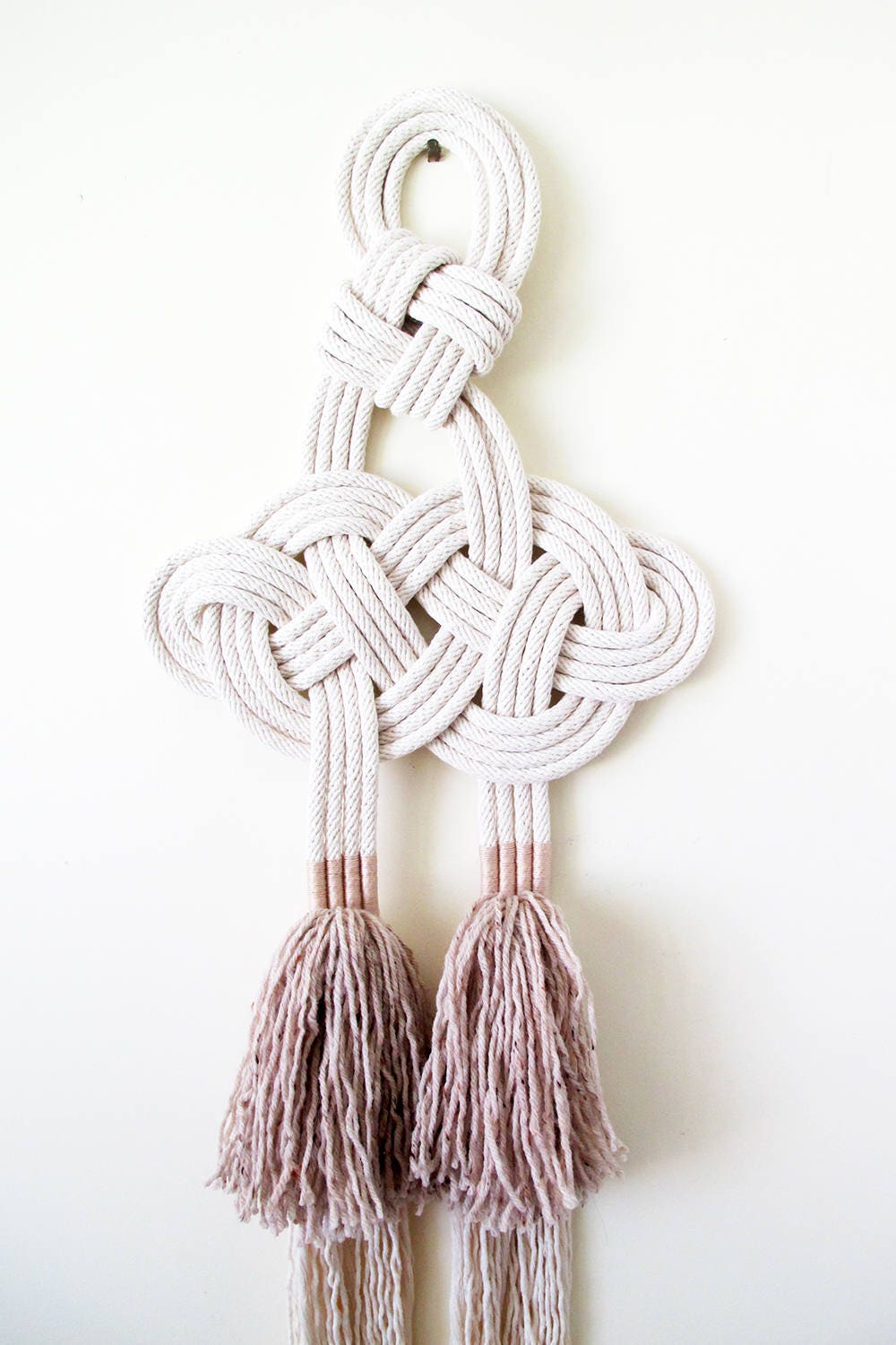 Knot wall art Celtic knot Wool tassels Wall hanging