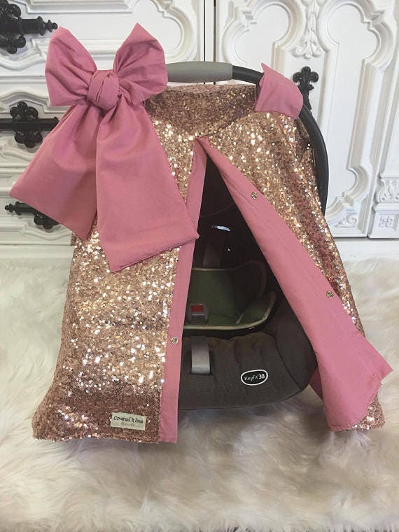 Rose Gold and Blush / CAR SEAT COVER / car seat canopy