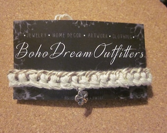 Woven Bracelet with Sand Dollar Charm