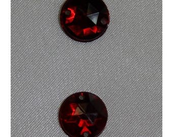 rhinestone round-11 mm - Red