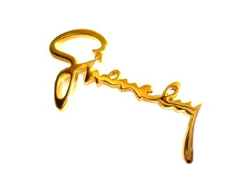 GIVENCHY ~ Authentic Vintage Gold Plated Brooch - Monogram Logo