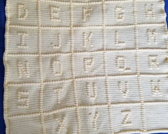 Baby ABC crochet blanket already made