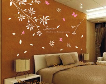 Gils Decor Wall Decal Name with Flowers Baby Nursery Wall Art