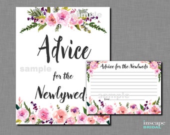 Advice for the Newlyweds Bridal Shower Activity Printable